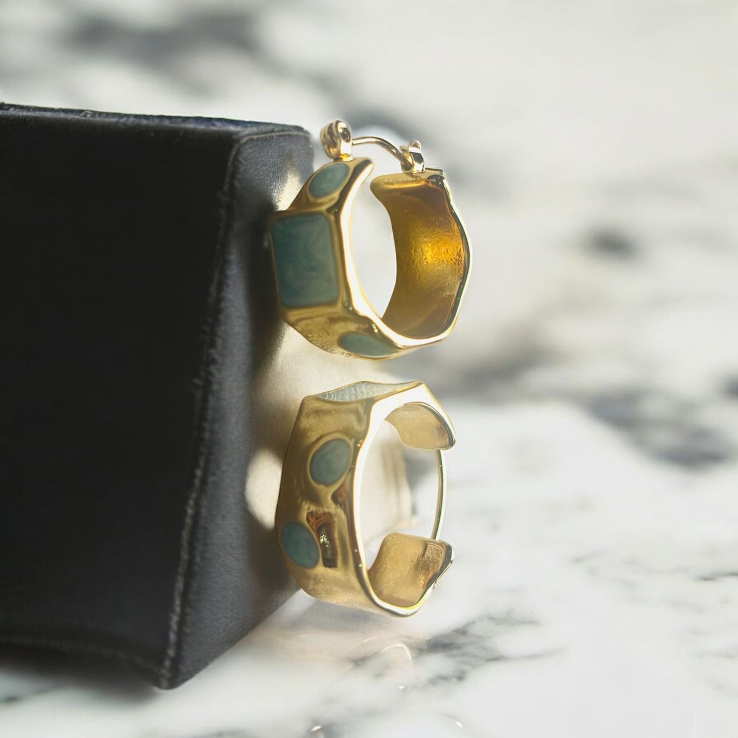 OCEAN AURA HOOPS EARRINGS