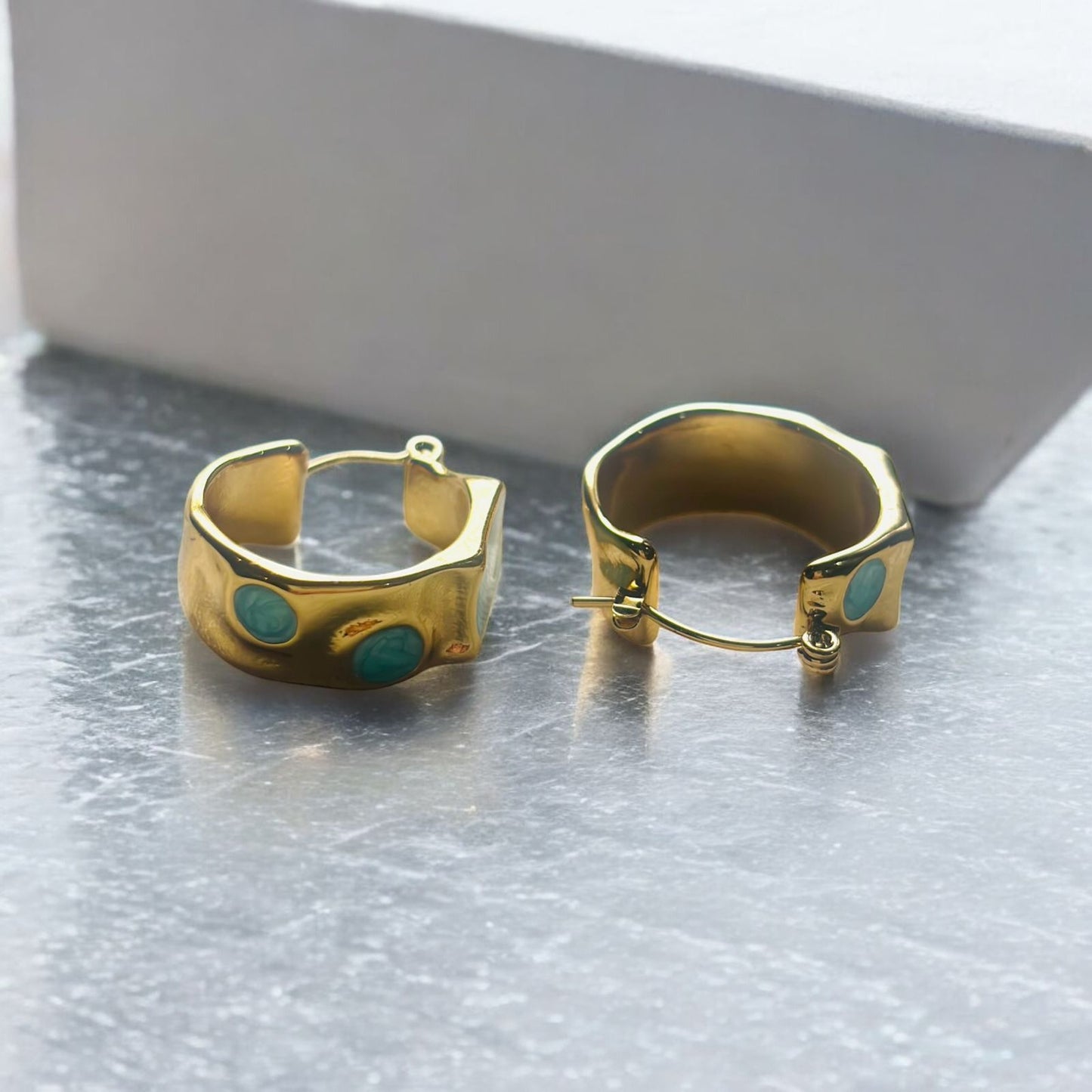 OCEAN AURA HOOPS EARRINGS
