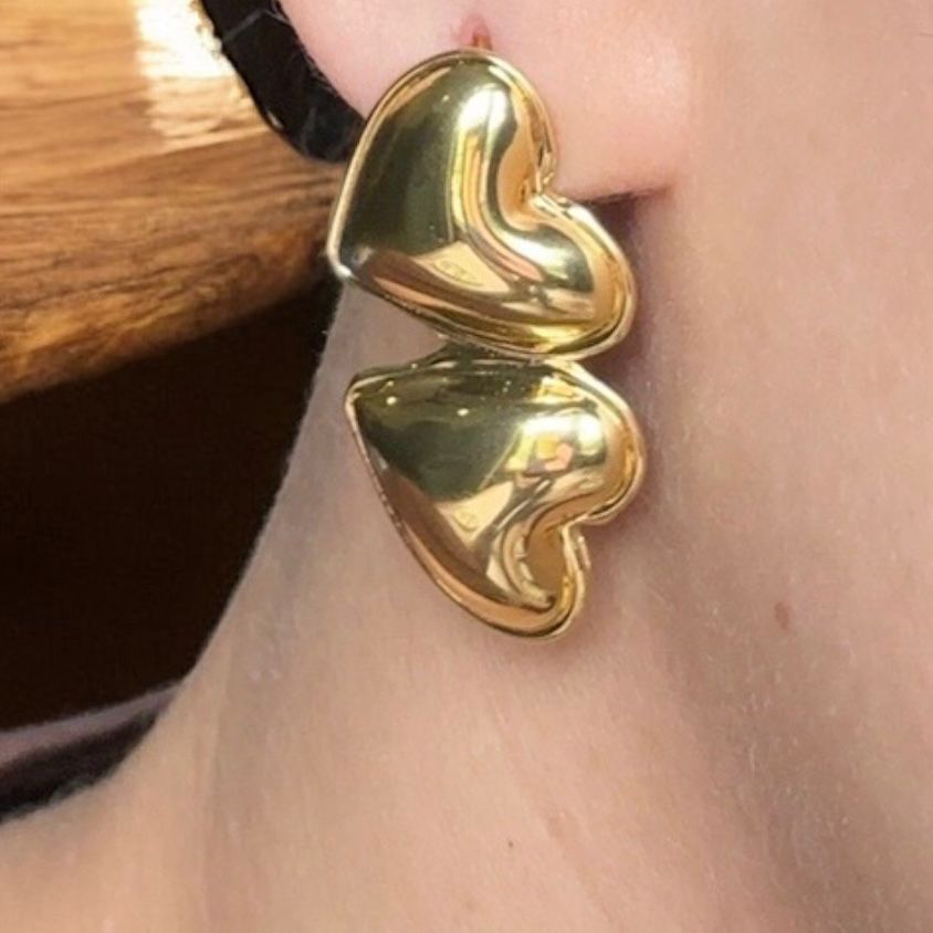 DOUBLE LOVE STUDS EARRINGS