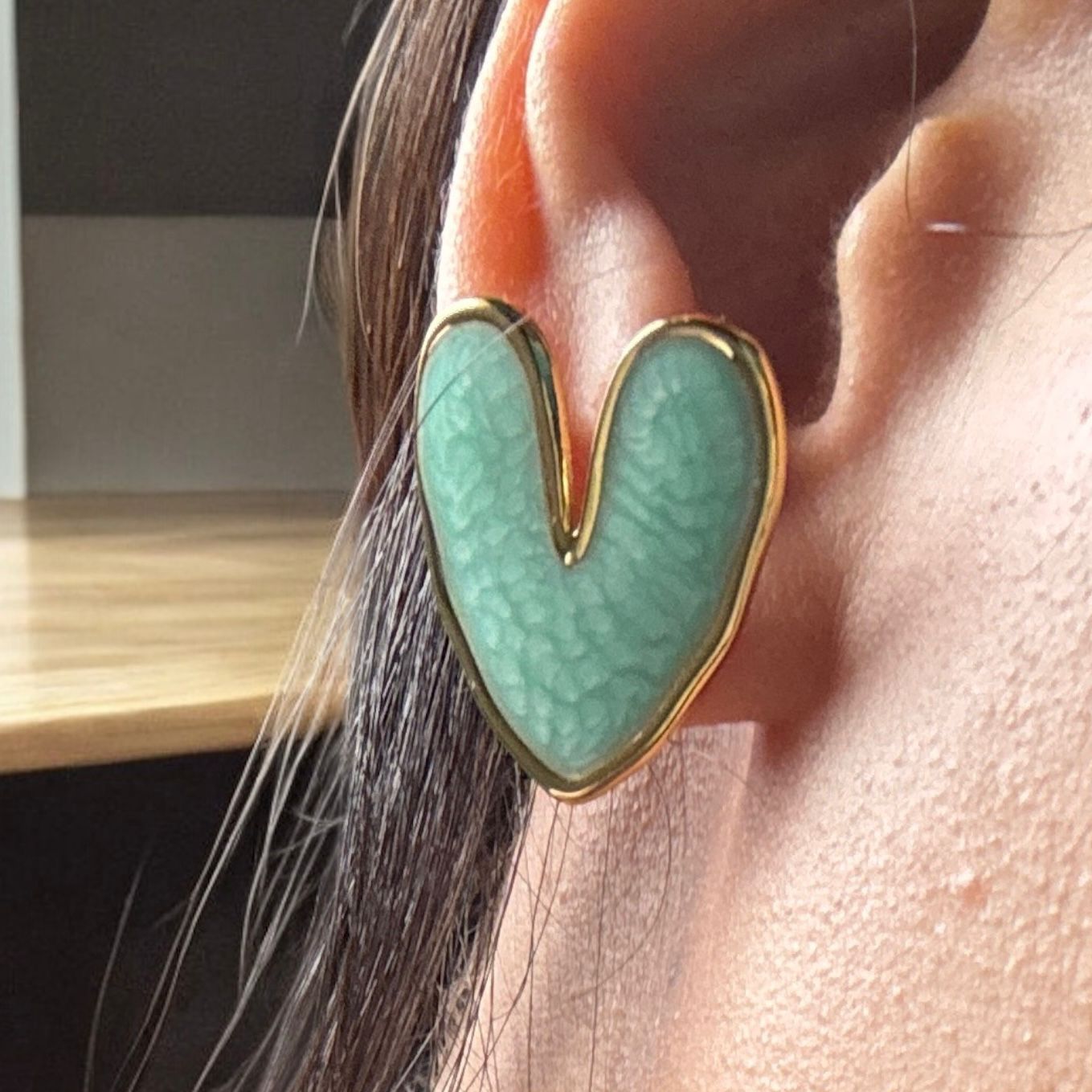 MINT WHISPER HEART EARRINGS