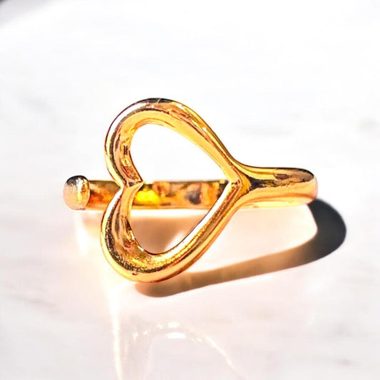 GOLDEN OPEN HEART RING