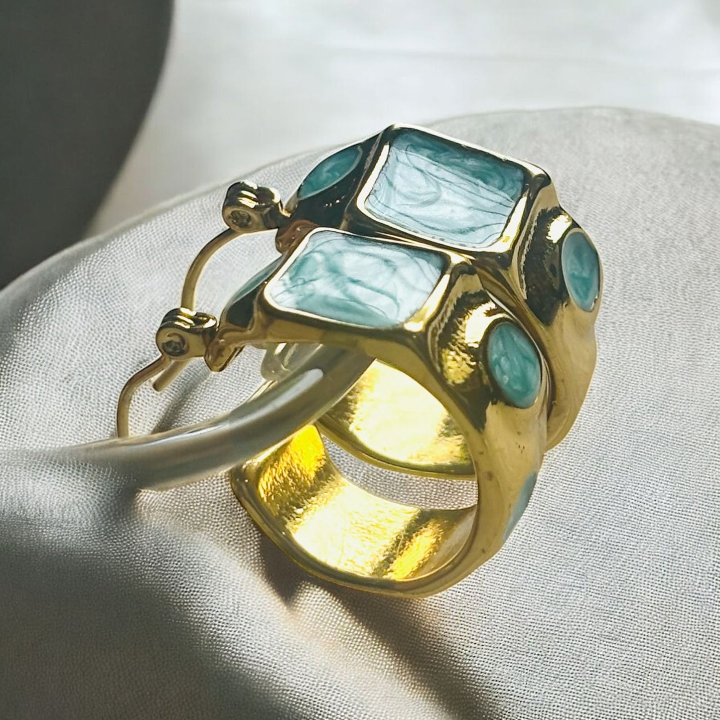 OCEAN AURA HOOPS EARRINGS