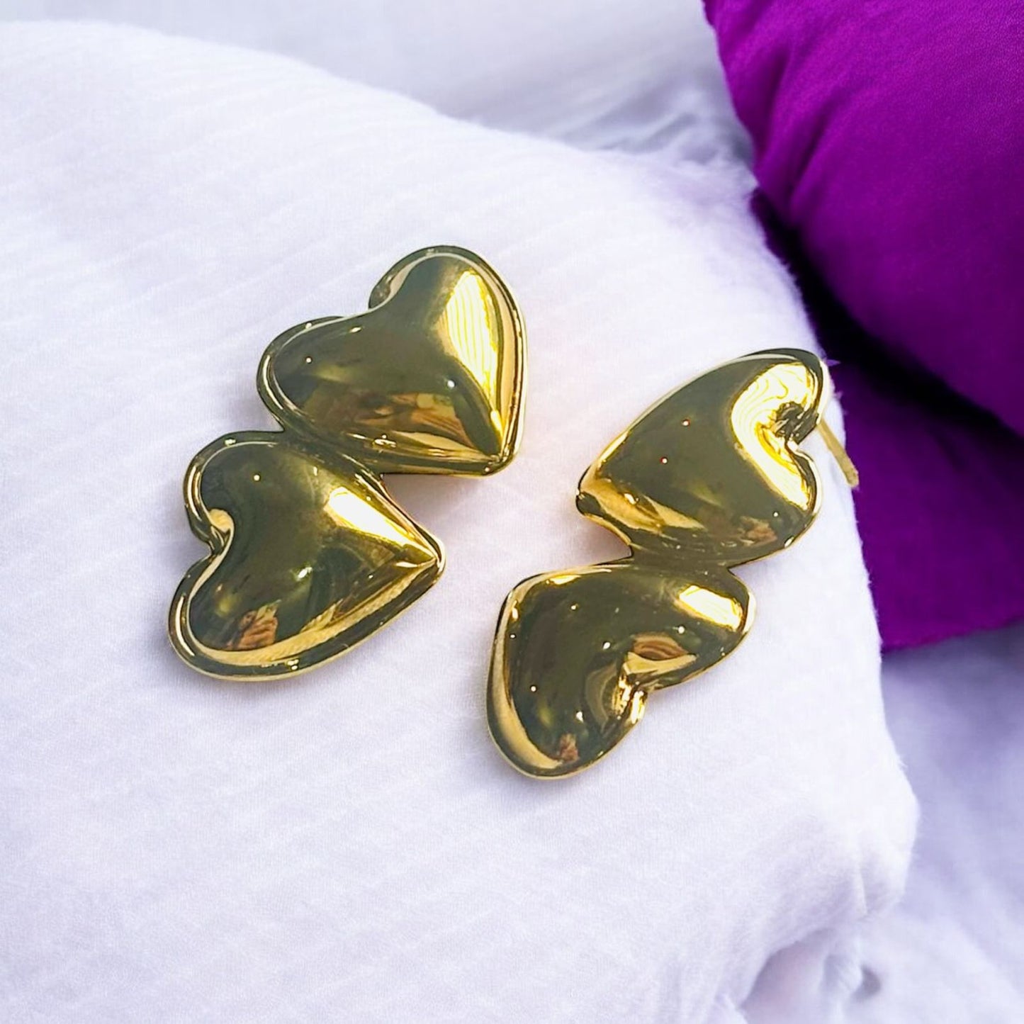DOUBLE LOVE STUDS EARRINGS