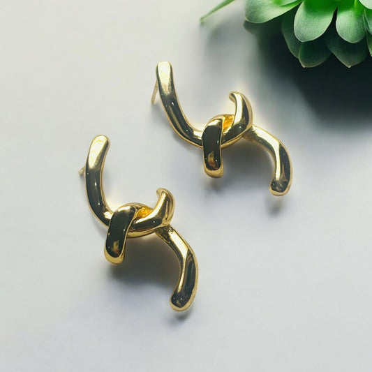 SCULPTED KNOT HOOPS EARRINGS