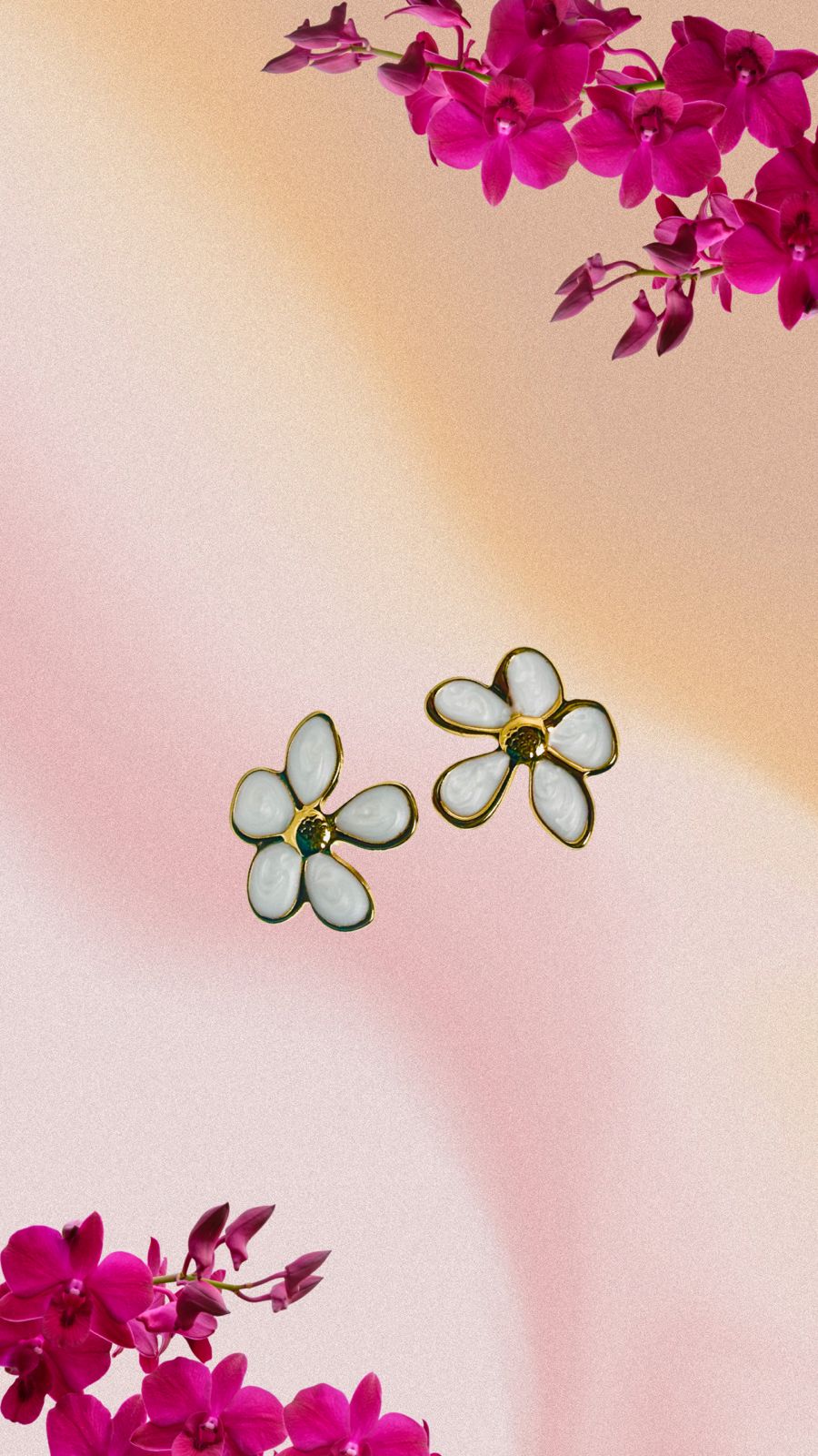 WHITE BLOSSOM PETAL EARRINGS