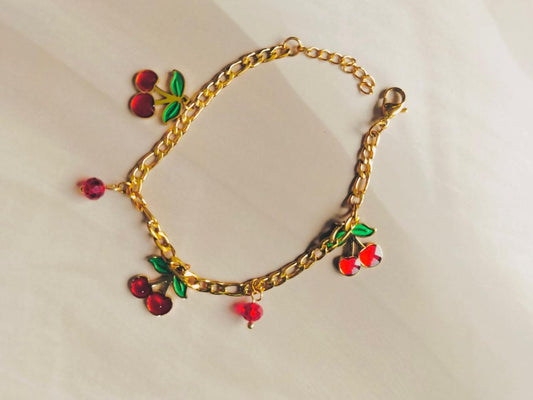 CHERRY CHARM CHAIN BRACELET